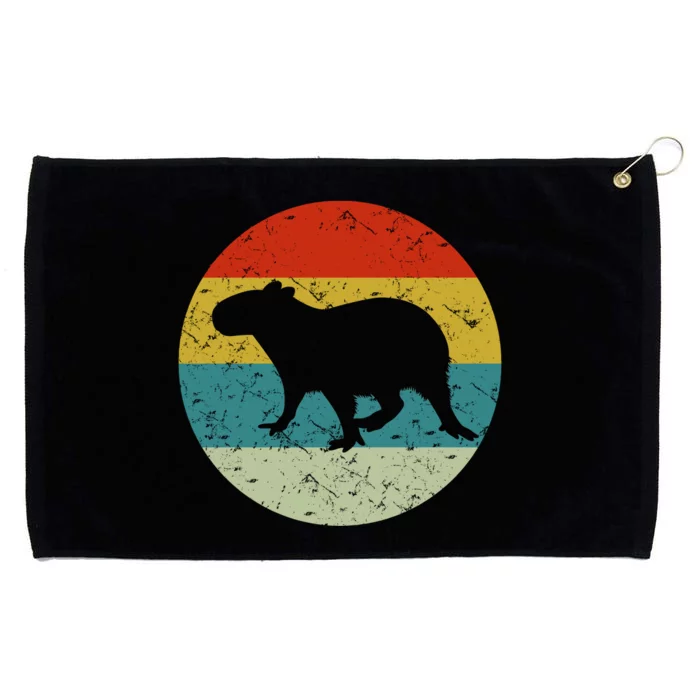 Retro Vintage Capybara Grommeted Golf Towel