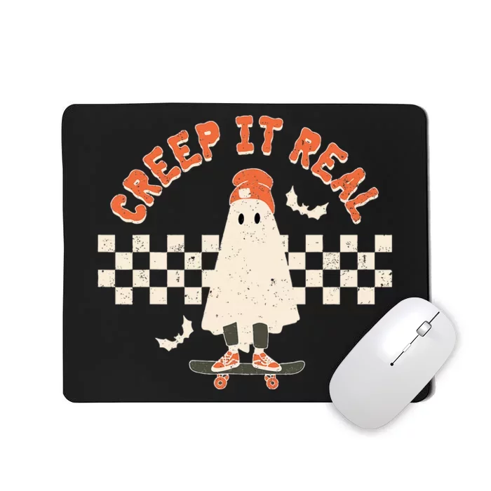 Retro Vintage Creep It Real Ghost Girl Boy Halloween Costume Mousepad