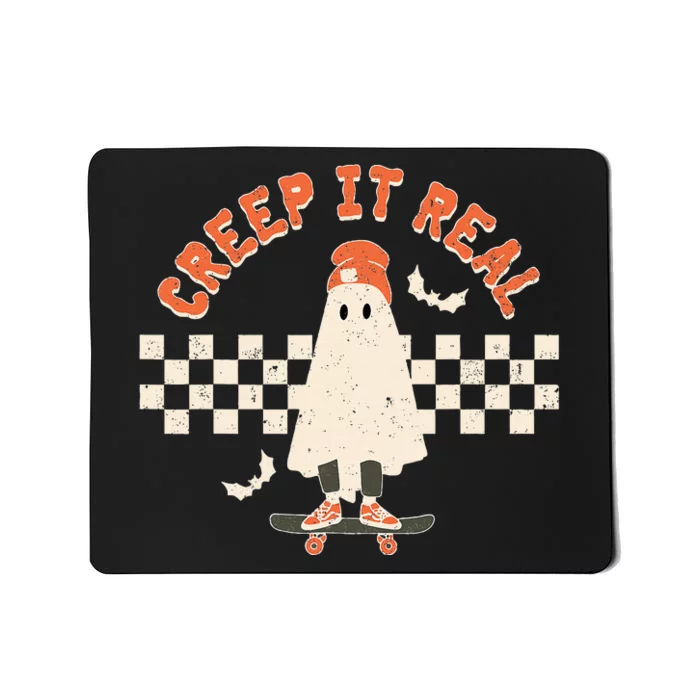 Retro Vintage Creep It Real Ghost Girl Boy Halloween Costume Mousepad