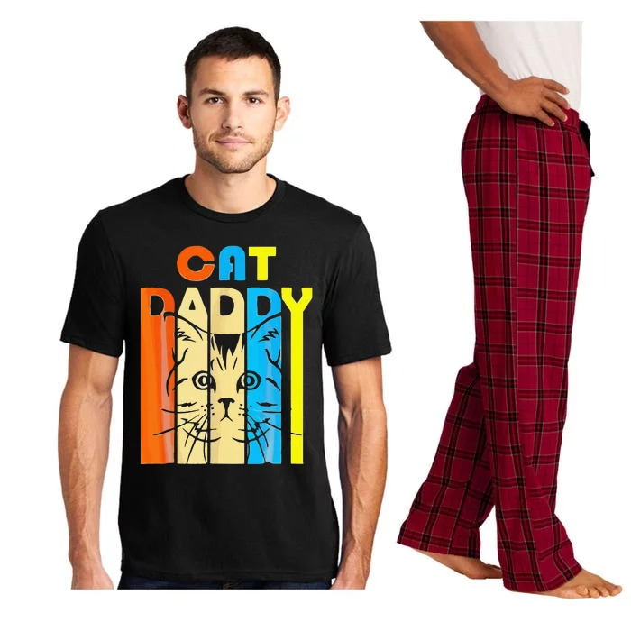 Retro Vintage Daddy CAT Fathers Day Gift Pajama Set