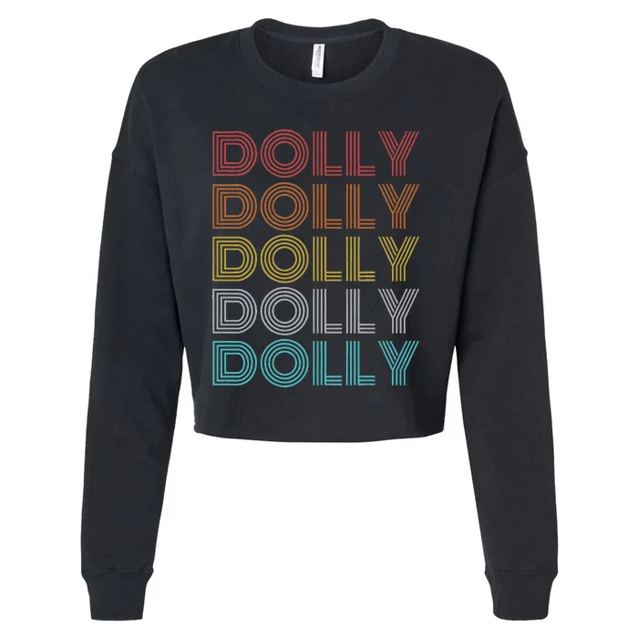 Retro Vintage Dolly Cropped Pullover Crew