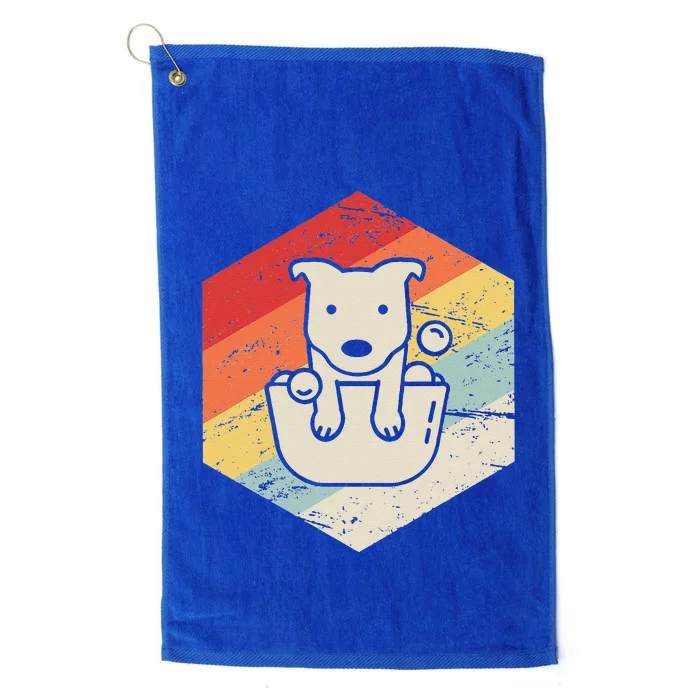 Retro Vintage Dog Cute Dog Groomer Platinum Collection Golf Towel