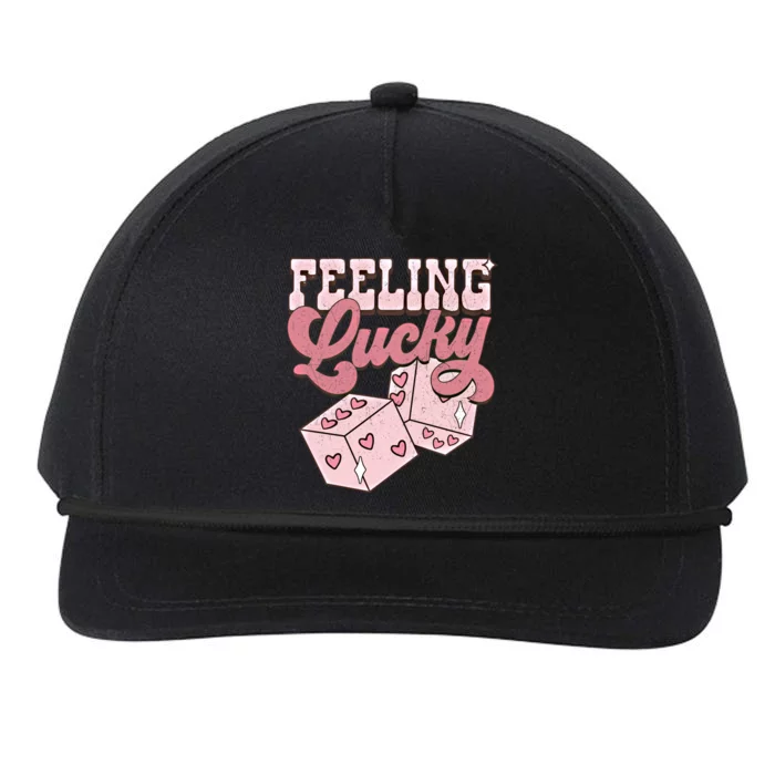 Retro Valentines Day Funny Feeling Lucky Valentine Pocket Great Gift Snapback Five-Panel Rope Hat