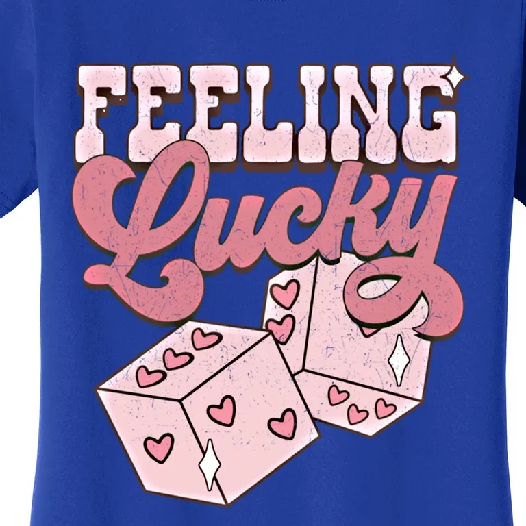 Retro Valentines Day Funny Feeling Lucky Valentine Pocket Great Gift Women's T-Shirt