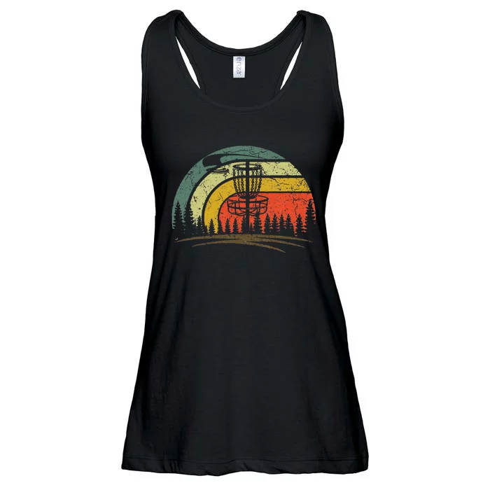 Retro Vintage Disc Golf Frolf Flying Disc Sport Lover Ladies Essential Flowy Tank