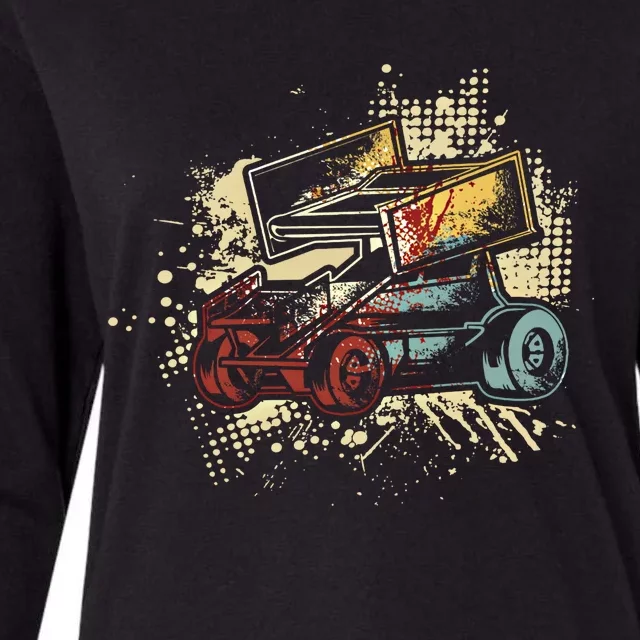 Retro Vintage Dirt Track Racing Race Car Motorsport Fan Gift Womens Cotton Relaxed Long Sleeve T-Shirt