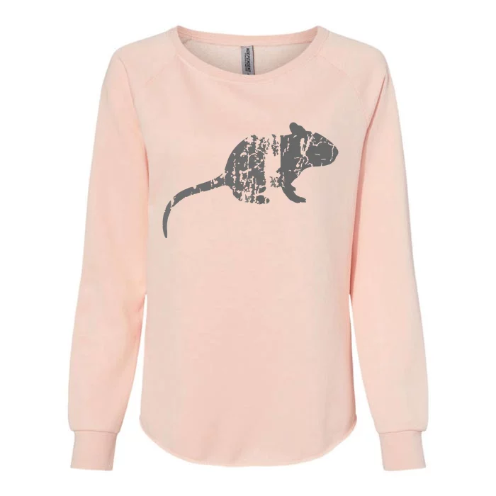 Rat Vintage Design Rat Print Womens California Wash Sweatshirt