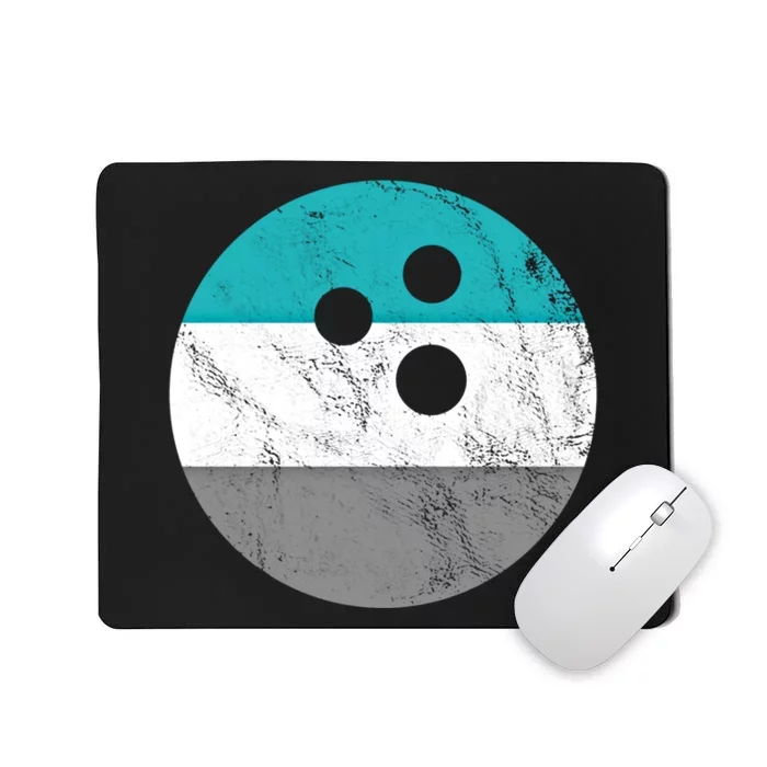 Retro Vintage Distressed Bowling Ball Or Gift Mousepad