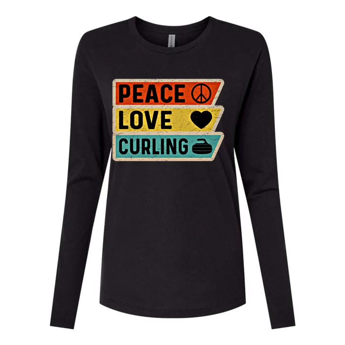 Retro Vintage Distressed Peace Sign Love Curling Cute Gift Womens Cotton Relaxed Long Sleeve T-Shirt