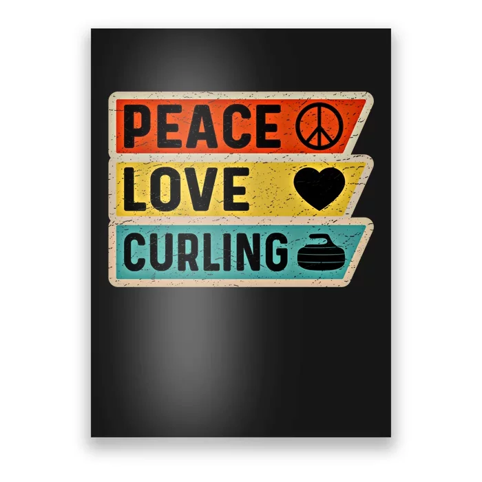 Retro Vintage Distressed Peace Sign Love Curling Cute Gift Poster