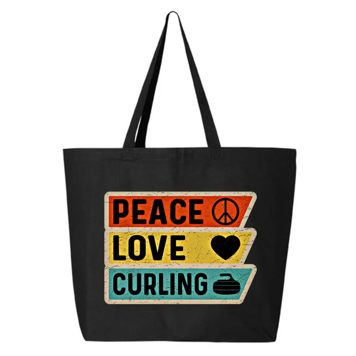 Retro Vintage Distressed Peace Sign Love Curling Cute Gift 25L Jumbo Tote