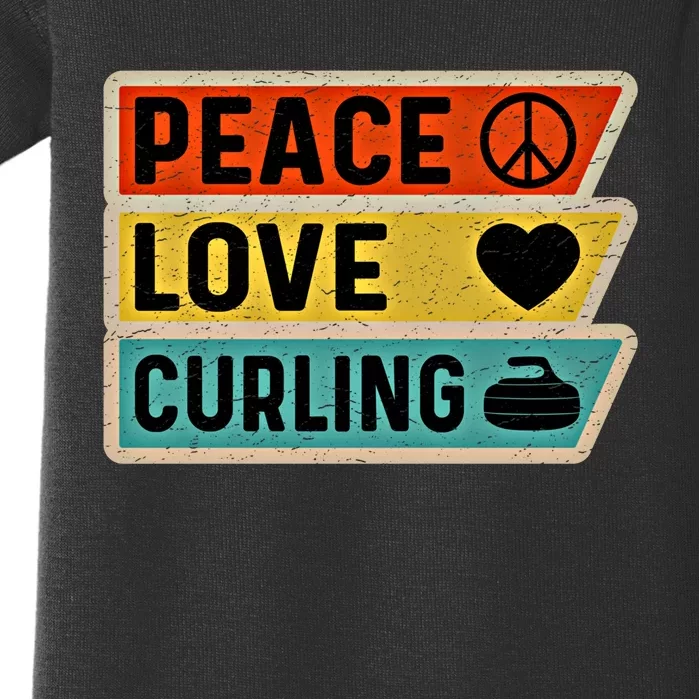 Retro Vintage Distressed Peace Sign Love Curling Cute Gift Baby Bodysuit