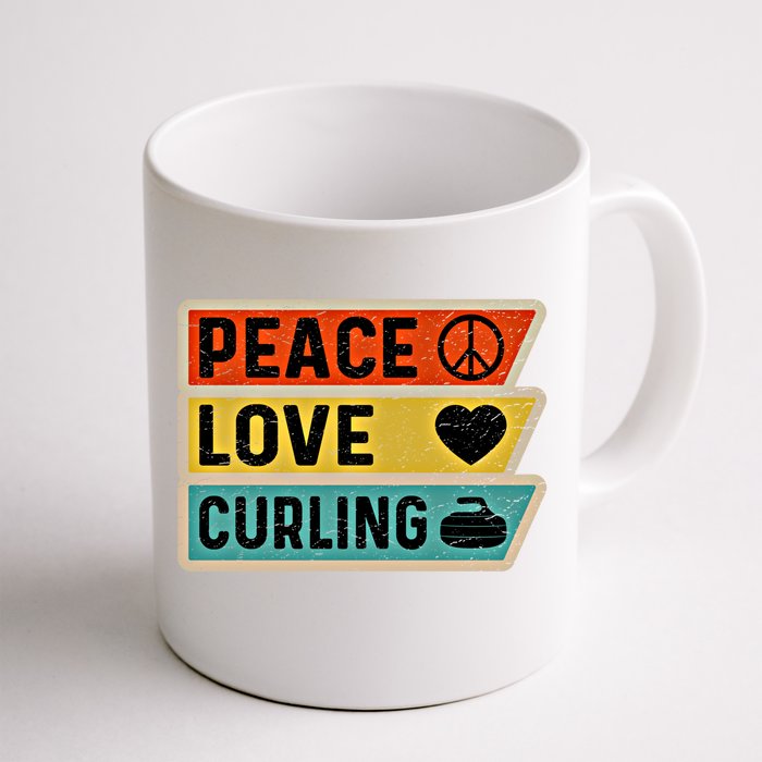 Retro Vintage Distressed Peace Sign Love Curling Cute Gift Front & Back Coffee Mug