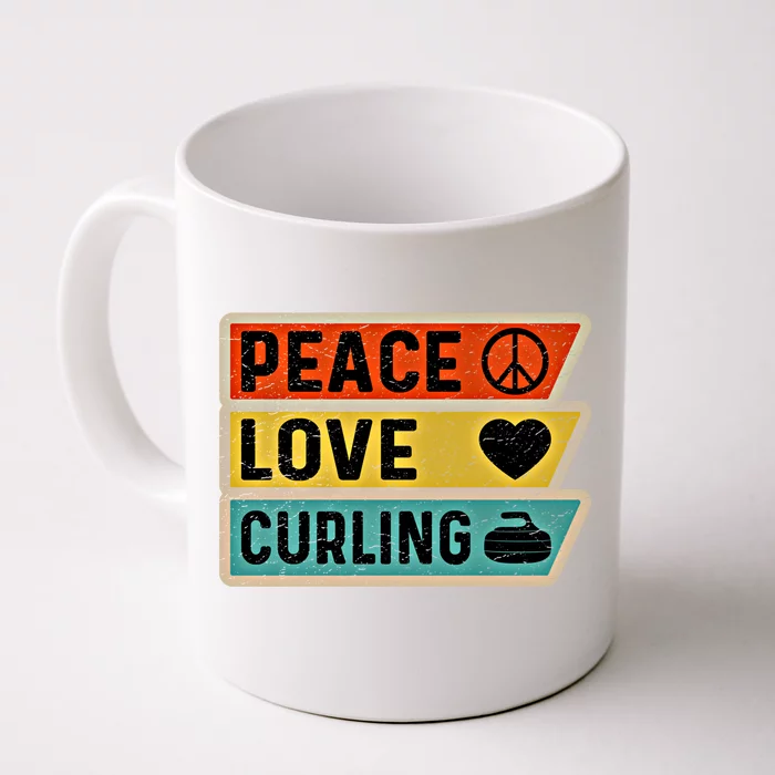 Retro Vintage Distressed Peace Sign Love Curling Cute Gift Front & Back Coffee Mug