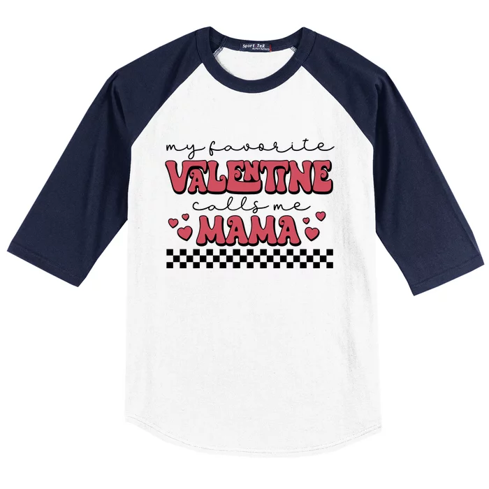 Retro Valentines Day For Mom Baseball Sleeve Shirt