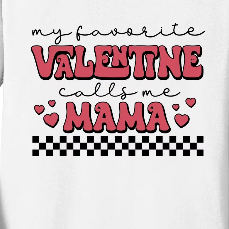 Retro Valentines Day For Mom Kids Long Sleeve Shirt