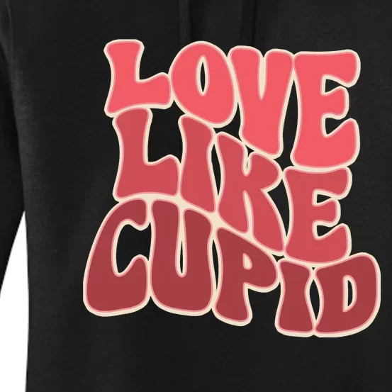 Retro Valnetines Day Love Like Cupid Women's Pullover Hoodie