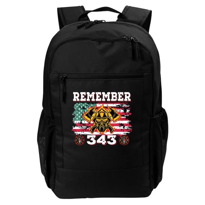 Remember Vintage Distressed Firefighter American Flag Daily Commute Backpack