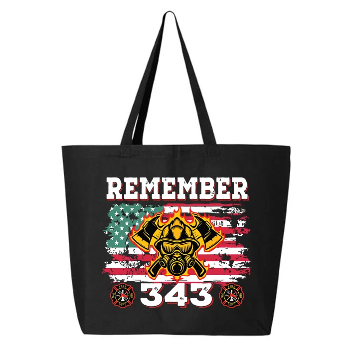 Remember Vintage Distressed Firefighter American Flag 25L Jumbo Tote