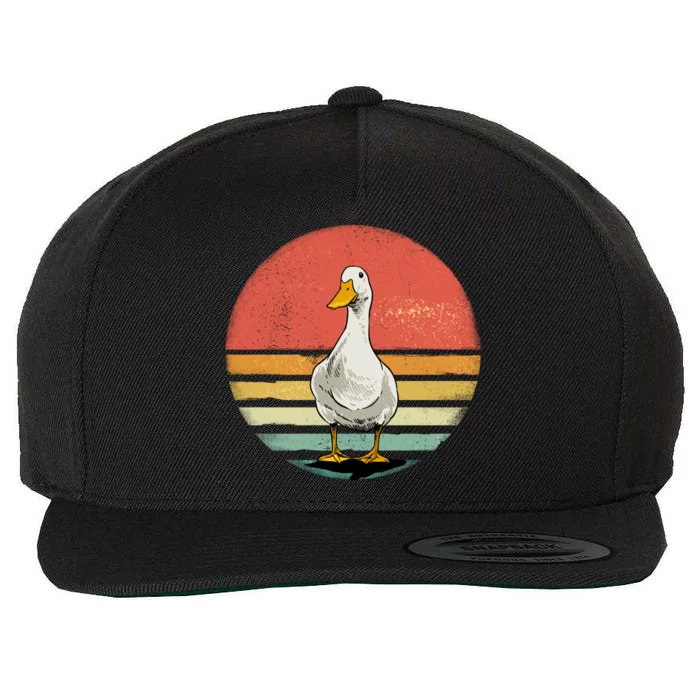 Retro Vintage Duck Gift Wool Snapback Cap