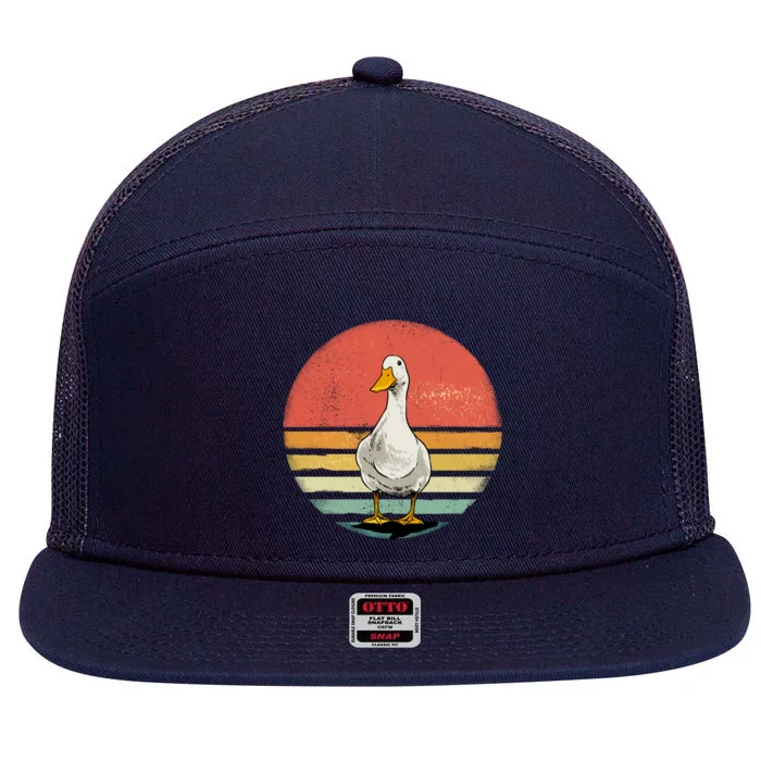 Retro Vintage Duck Gift 7 Panel Mesh Trucker Snapback Hat