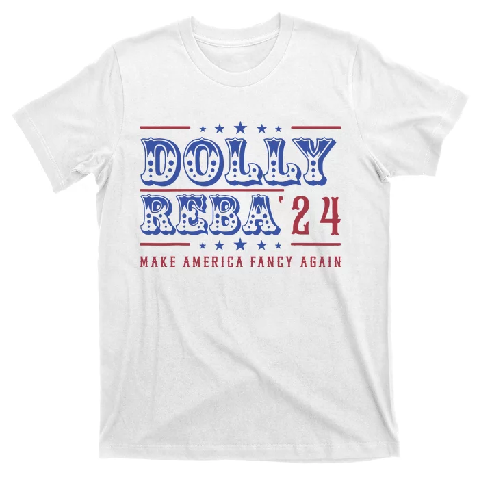 Retro Vintage Dolly And Reba 2024 Make America Fancy Again T-Shirt