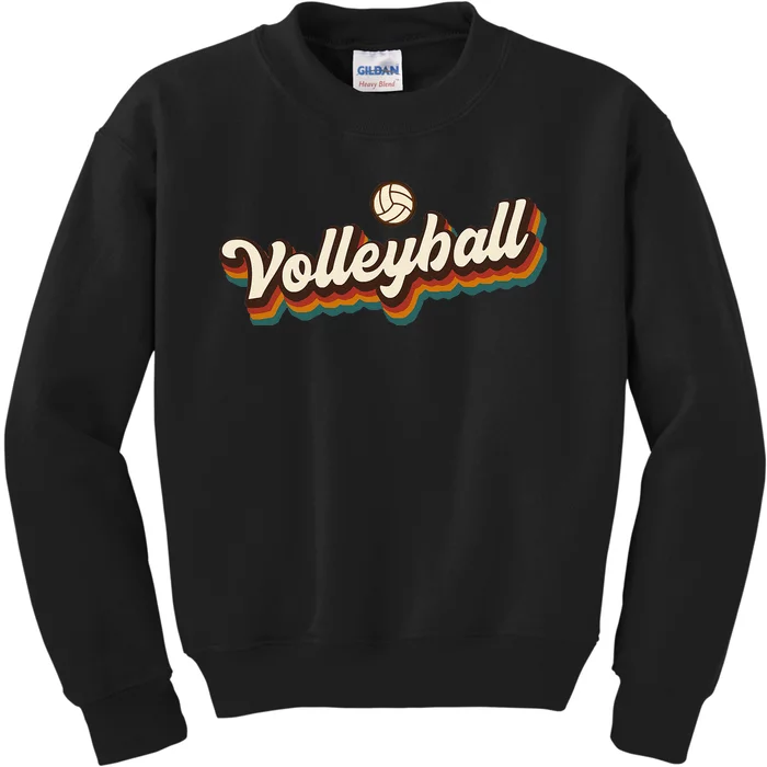 Retro Volleyball Design Volleyball Kids Sweatshirt