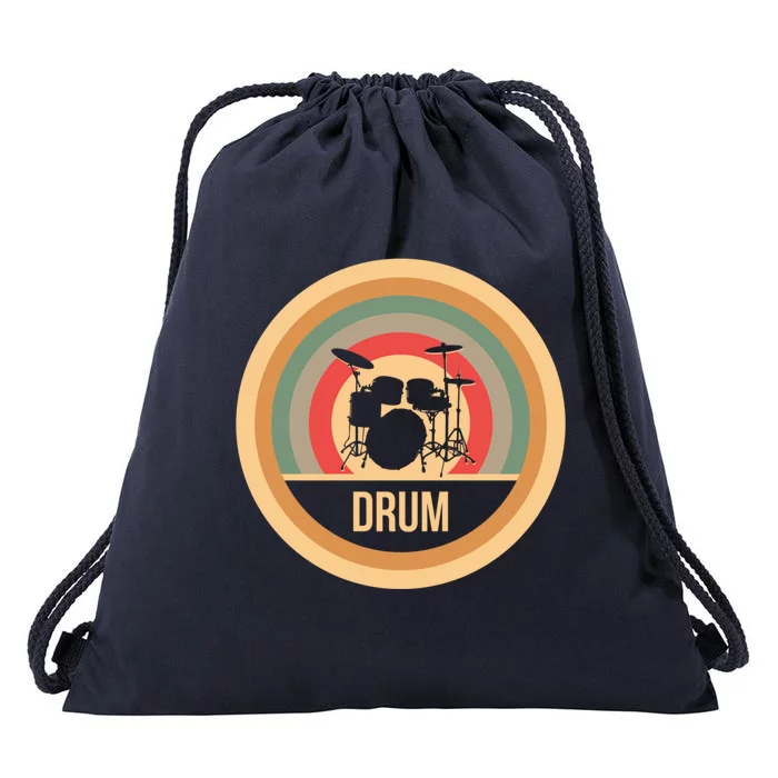 Retro Vintage Drums Gift For Drummers Gift Drawstring Bag