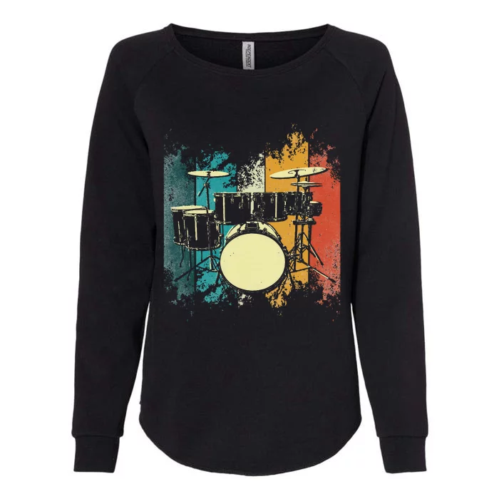 Retro Vintage Drum Set Drumset Drumming Funny Drummer Womens California Wash Sweatshirt