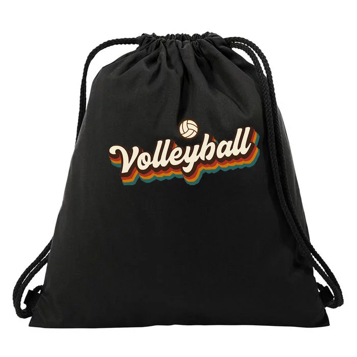 Retro Volleyball Design Volleyball Drawstring Bag