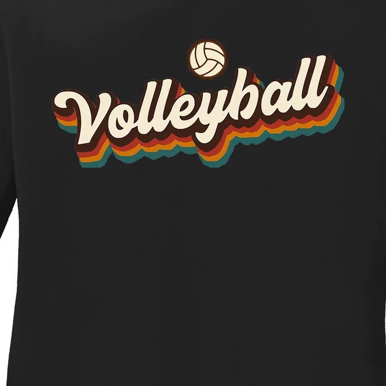 Retro Volleyball Design Volleyball Ladies Long Sleeve Shirt