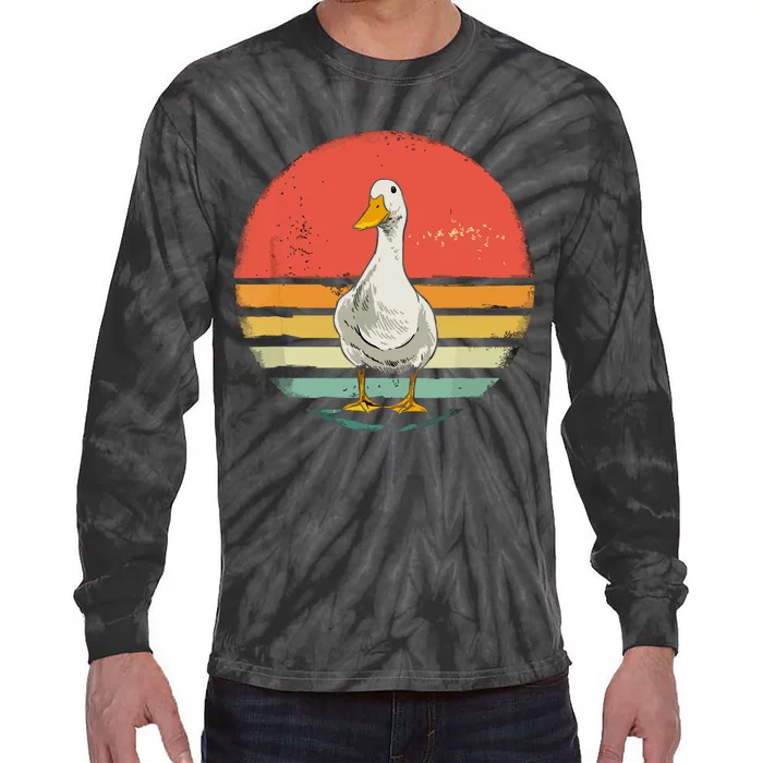 Retro Vintage Duck Tie-Dye Long Sleeve Shirt