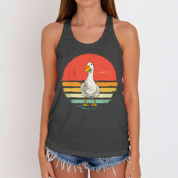 Retro Vintage Duck Women's Knotted Racerback Tank