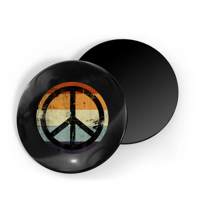 Retro Vintage Distressed Peace Sign Magnet