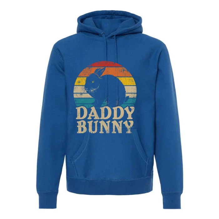 Retro Vintage Daddy Bunny Funny Easter Rabbit Gift For Dad Funny Gift Premium Hoodie