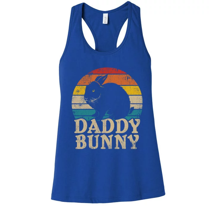 Retro Vintage Daddy Bunny Funny Easter Rabbit Gift For Dad Funny Gift Women's Racerback Tank