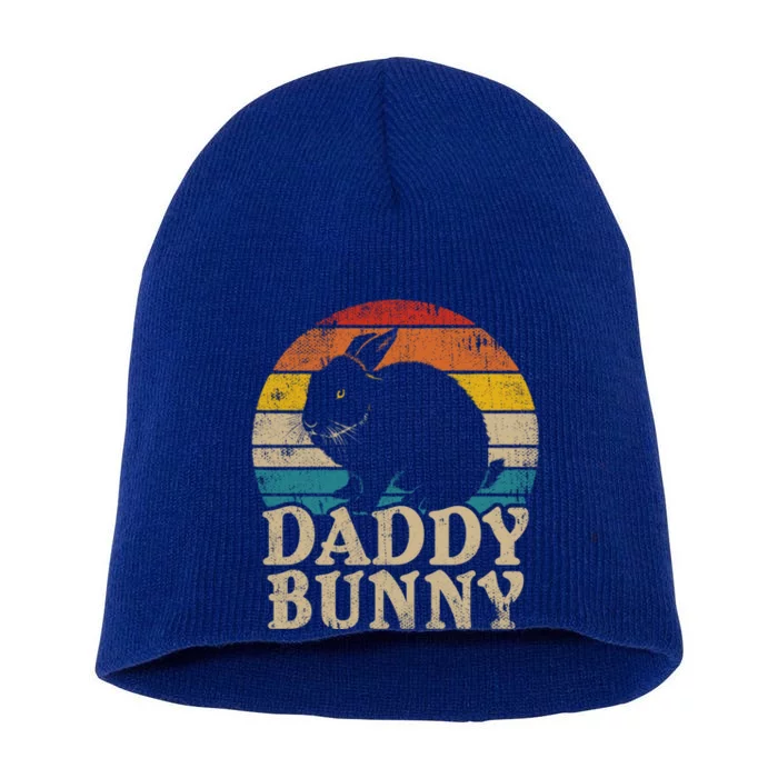 Retro Vintage Daddy Bunny Funny Easter Rabbit Gift For Dad Funny Gift Short Acrylic Beanie