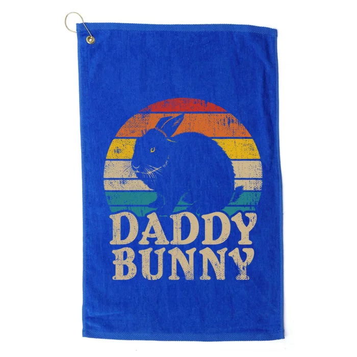 Retro Vintage Daddy Bunny Funny Easter Rabbit Gift For Dad Funny Gift Platinum Collection Golf Towel