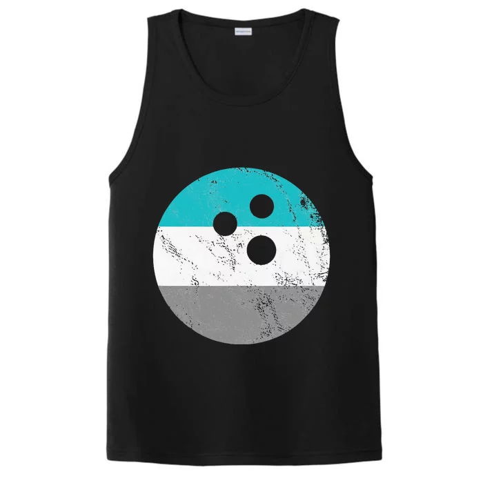 Retro Vintage Distressed Bowling Ball Performance Tank