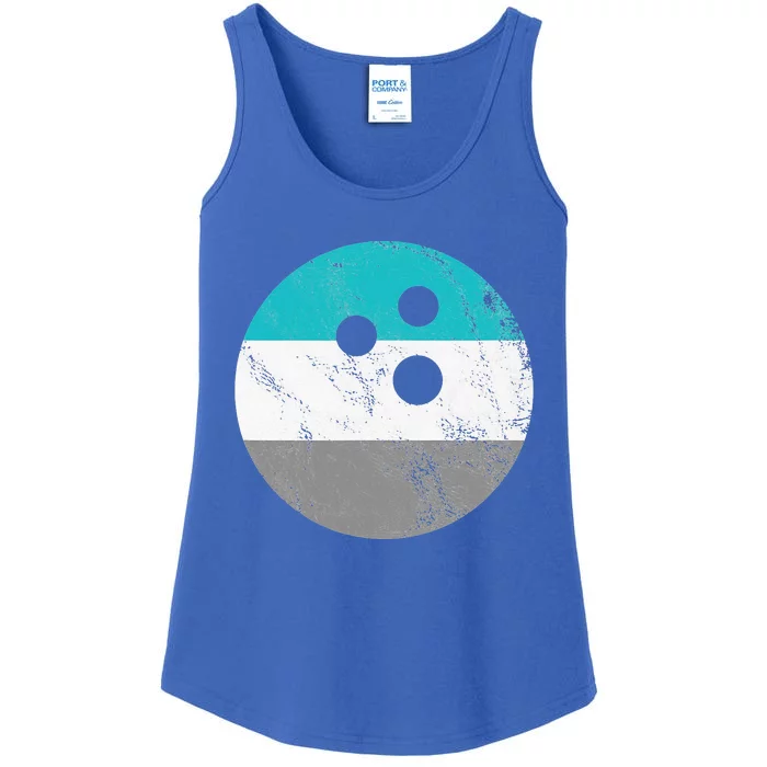 Retro Vintage Distressed Bowling Ball Ladies Essential Tank