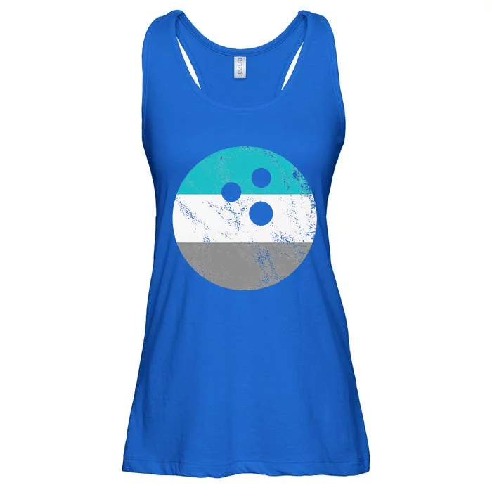 Retro Vintage Distressed Bowling Ball Ladies Essential Flowy Tank