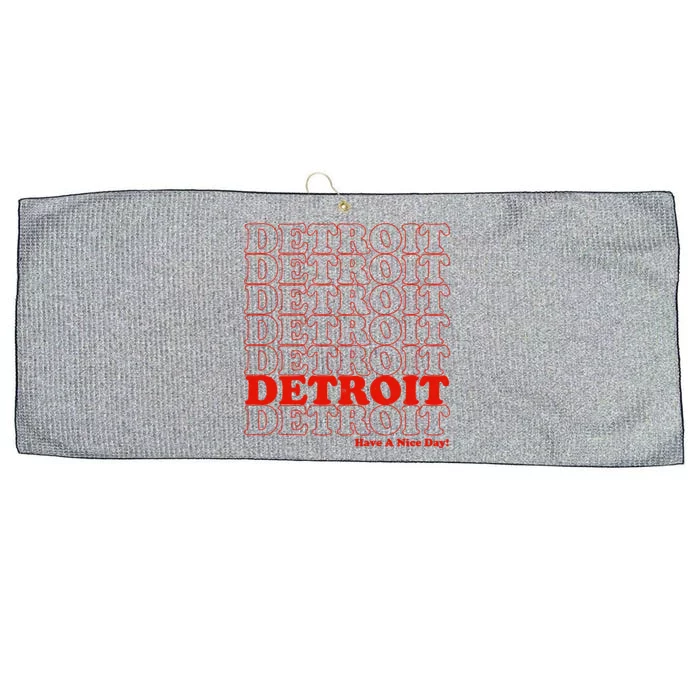 Retro Vintage Detroit Have A Nice Day Large Microfiber Waffle Golf Towel