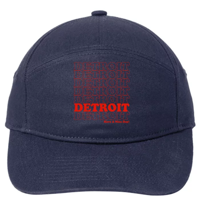 Retro Vintage Detroit Have A Nice Day 7-Panel Snapback Hat