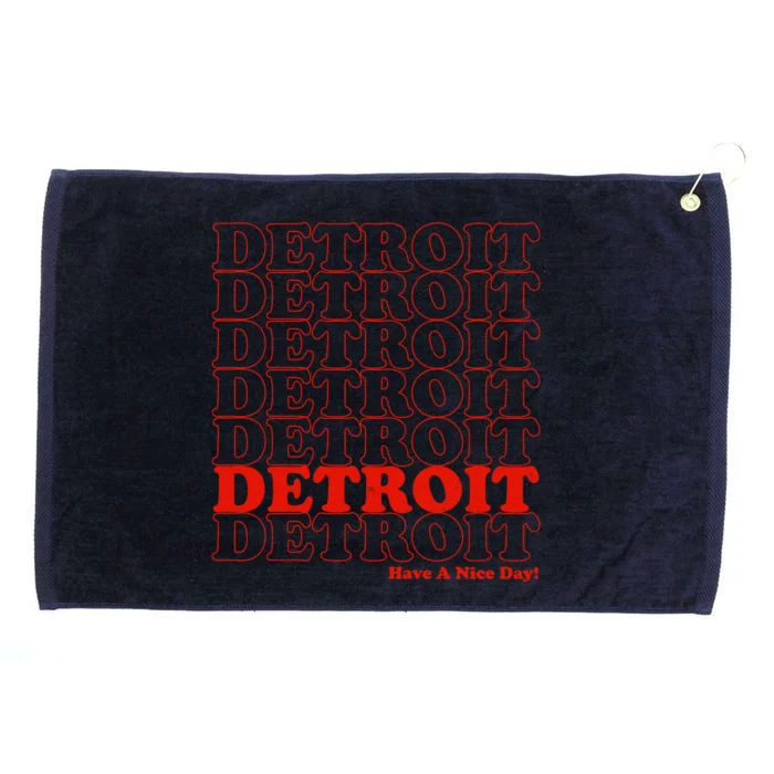 Retro Vintage Detroit Have A Nice Day Grommeted Golf Towel