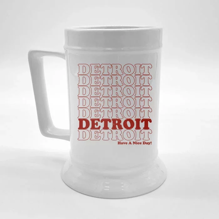 Retro Vintage Detroit Have A Nice Day Front & Back Beer Stein