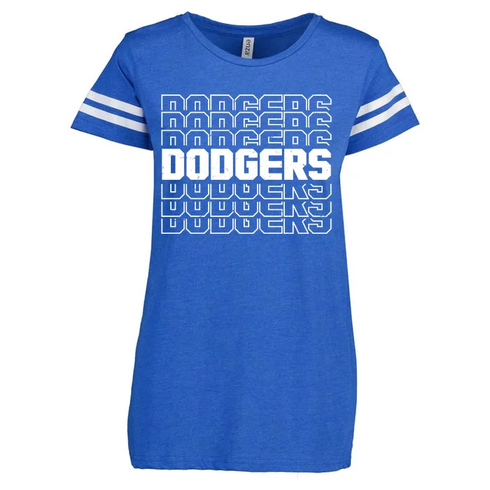 Retro Vintage Dodgers Baseball Sports Fan Enza Ladies Jersey Football T-Shirt