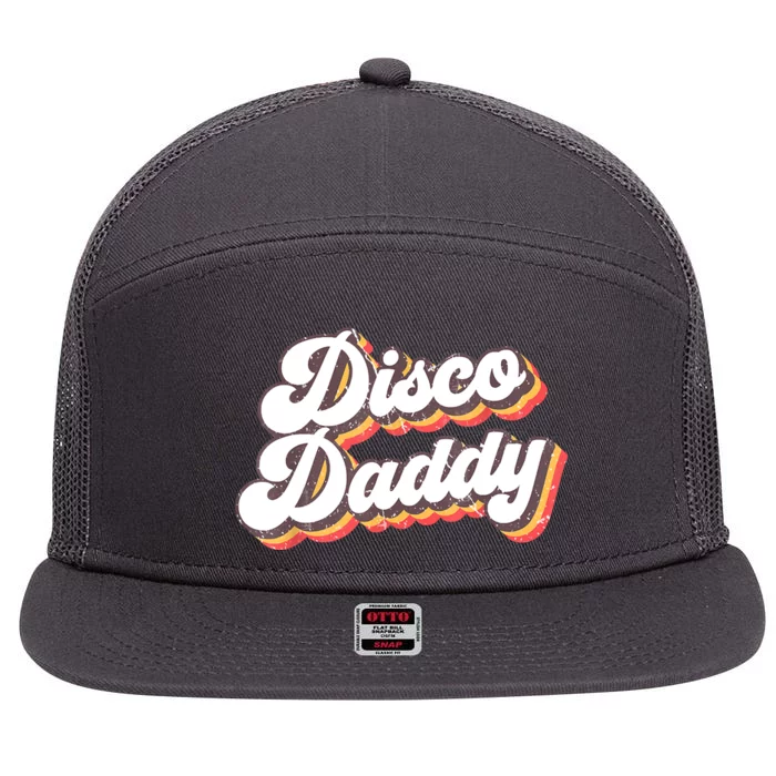 Retro Vintage Disco Daddy 70s Party Costume Dad Fathers Day 7 Panel Mesh Trucker Snapback Hat