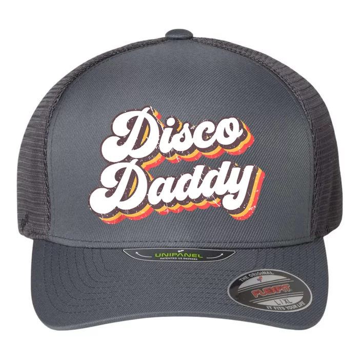 Retro Vintage Disco Daddy 70s Party Costume Dad Fathers Day Flexfit Unipanel Trucker Cap