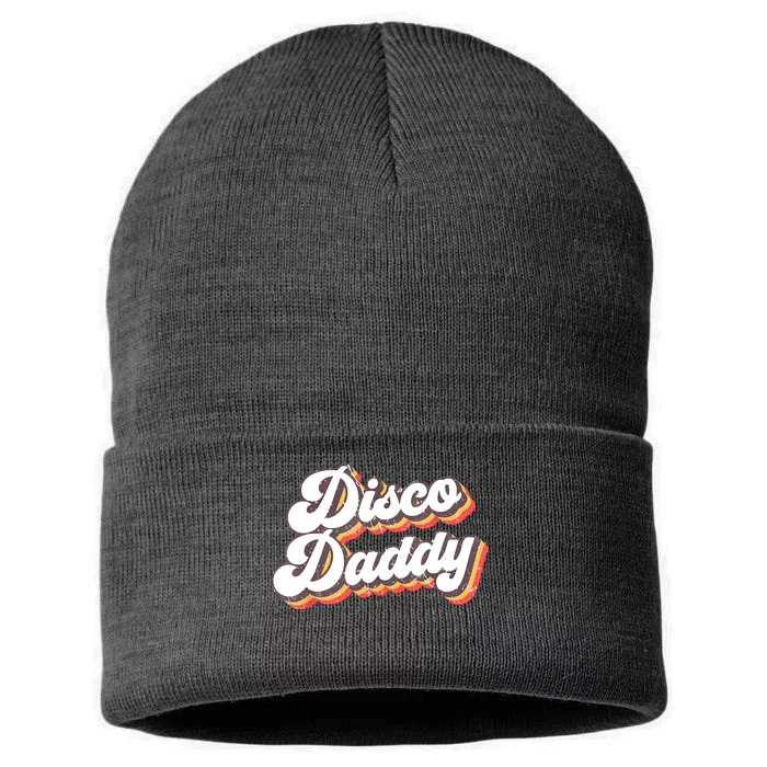 Retro Vintage Disco Daddy 70s Party Costume Dad Fathers Day Sustainable Knit Beanie