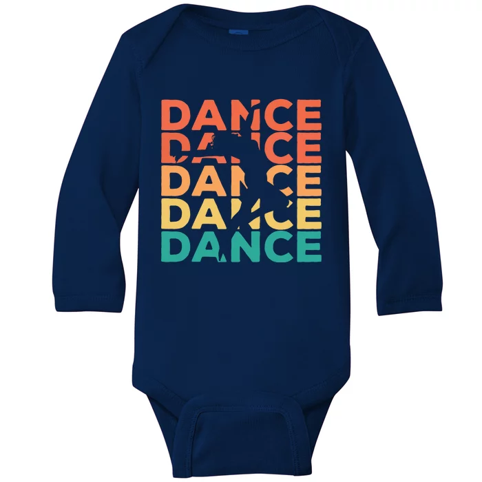 Retro Vintage Dancing Gift For Dancers Baby Long Sleeve Bodysuit